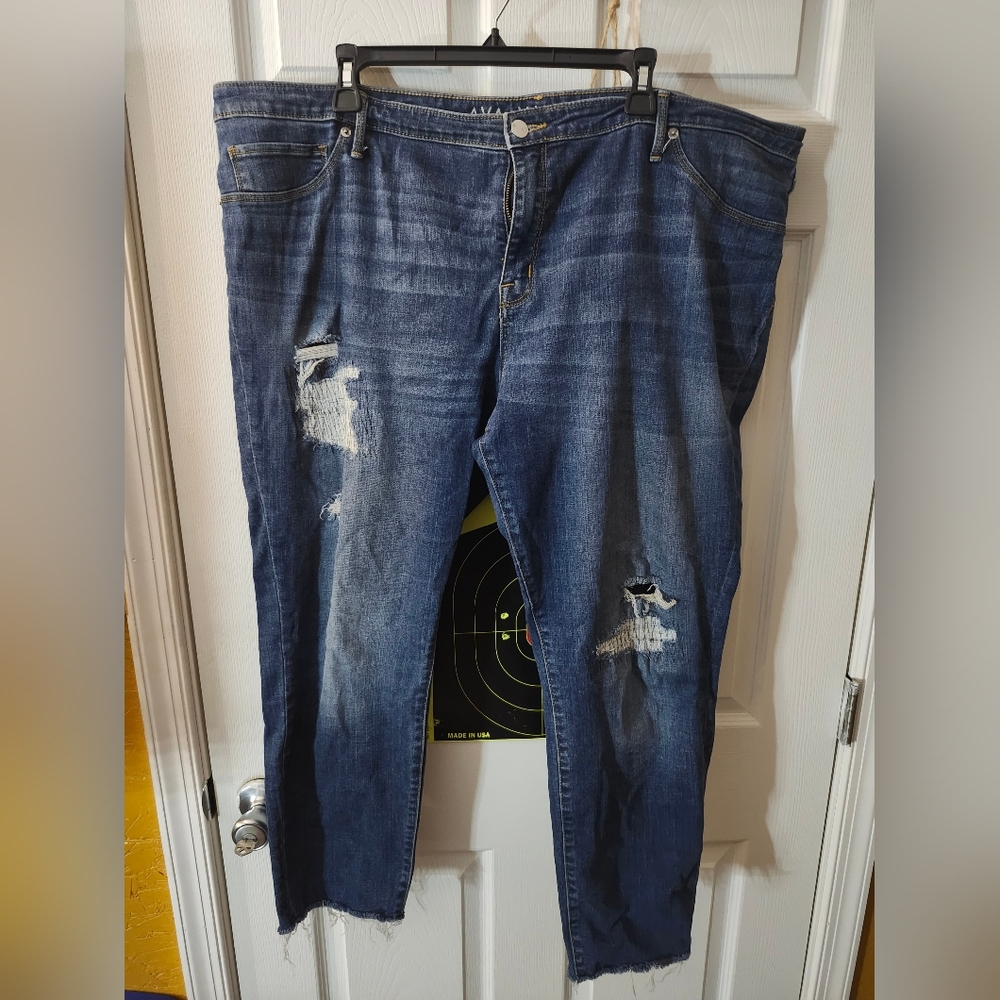 Distressed Blue Denim Jeans